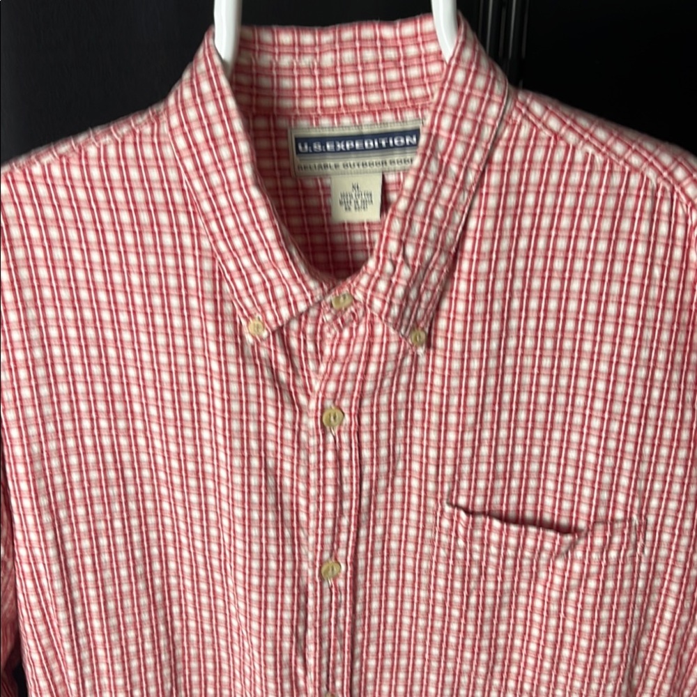 U.S. Expedition ,Reliable, outdoor goods.  Red Checkered Men's Shirt